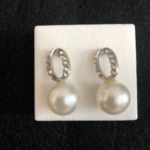 Faux pearl sequins drop earrings